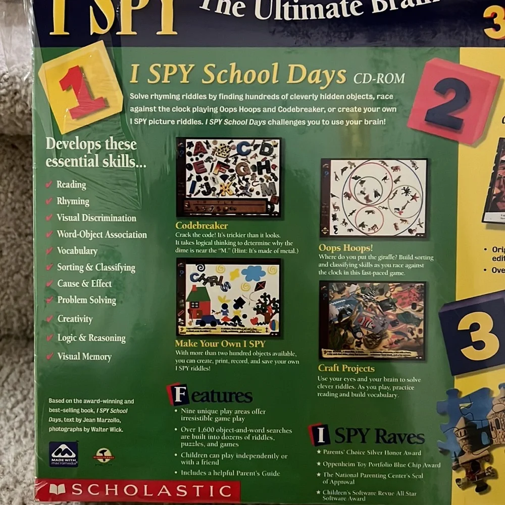 Scholastic I Spy School Days Cd-rom and puzzle set